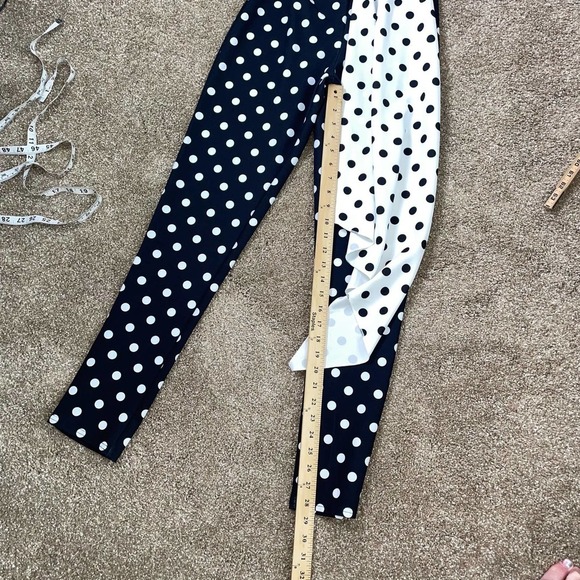 Venus Drape Cutout Jumpsuit polka dot romper black/white back zip SZ XS … - Picture 8 of 11